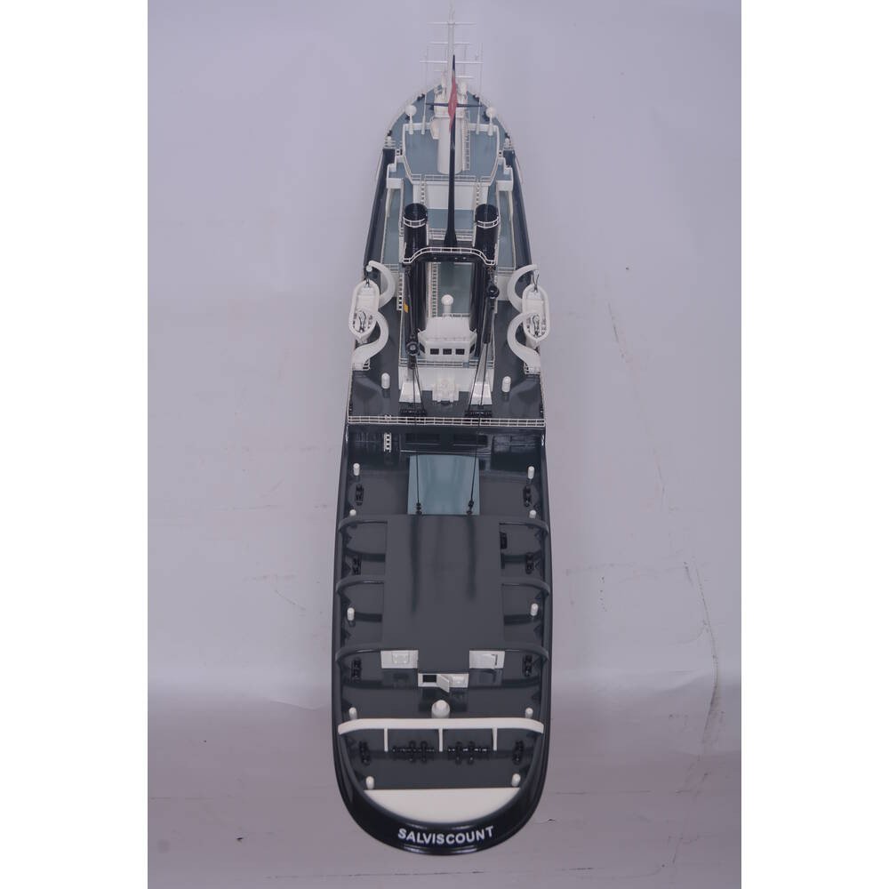 6" Unfinished Wood Hand Painted Model Boat