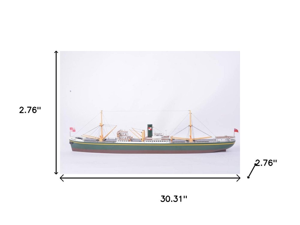3" Unfinished Wood Hand Painted Model Boat