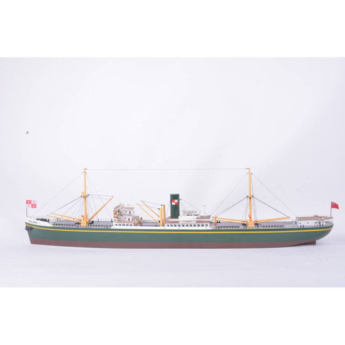 3" Unfinished Wood Hand Painted Model Boat - 2.76" H x 30.31" W x 2.76" D