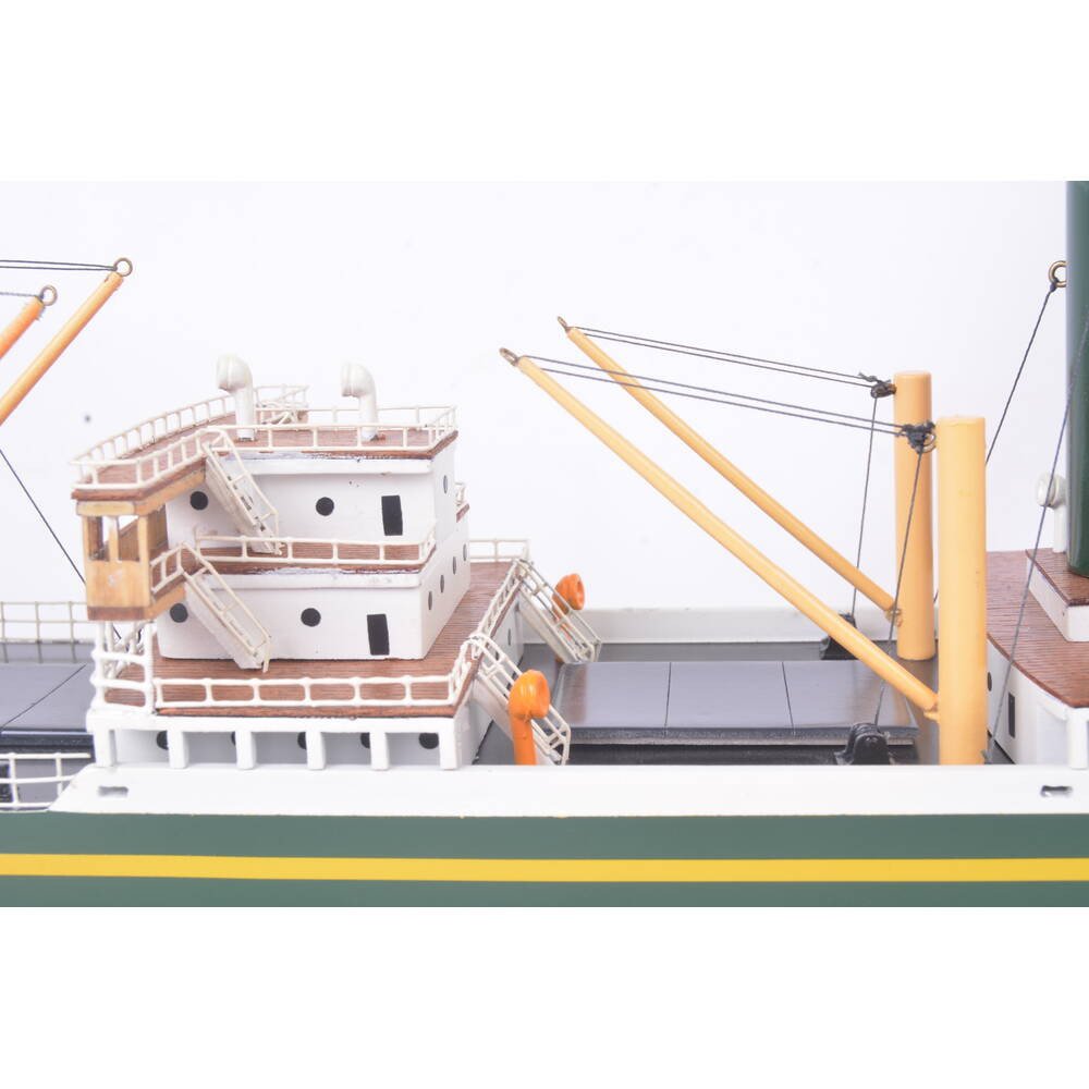 3" Unfinished Wood Hand Painted Model Boat