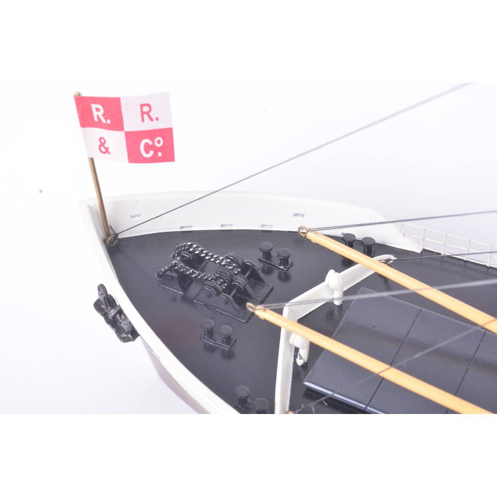 3" Unfinished Wood Hand Painted Model Boat