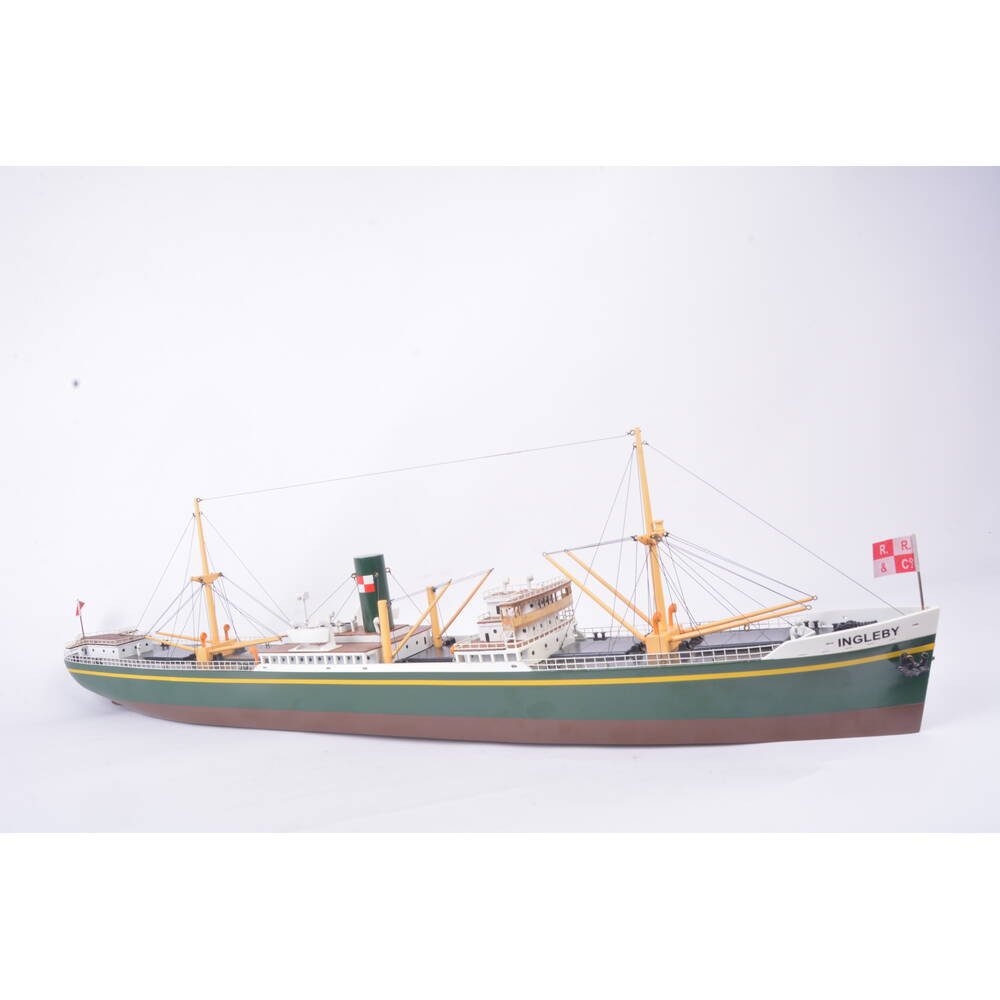 3" Unfinished Wood Hand Painted Model Boat