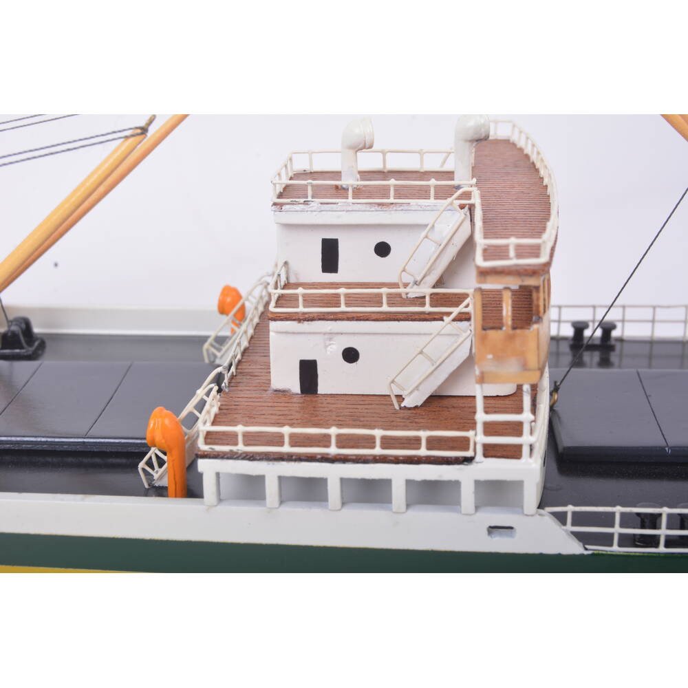 3" Unfinished Wood Hand Painted Model Boat