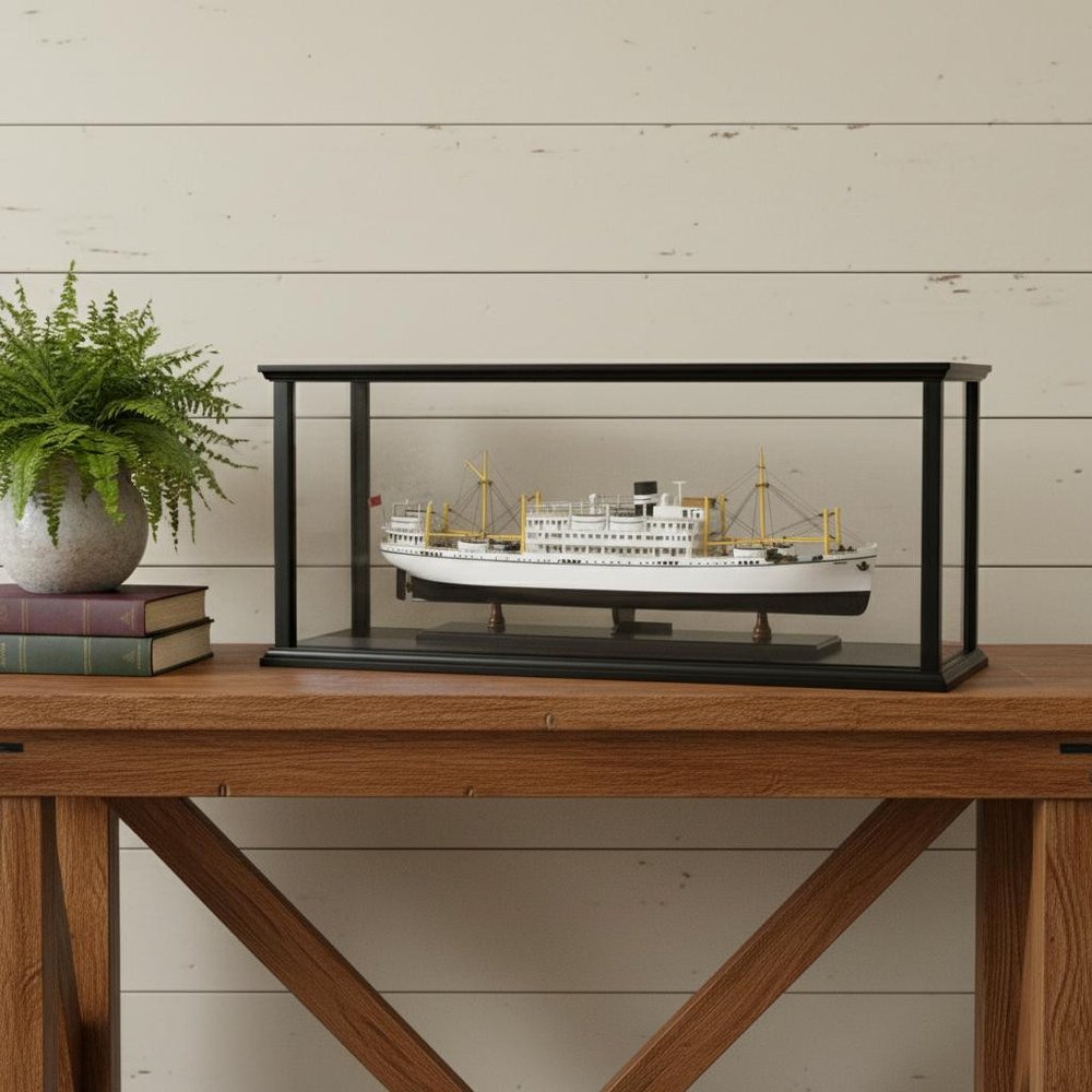 5" Unfinished Wood Hand Painted Model Boat