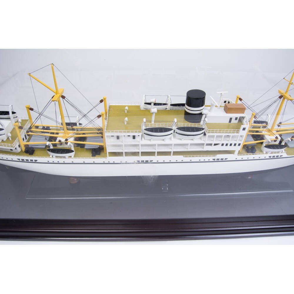 5" Unfinished Wood Hand Painted Model Boat