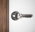 16" Silver Five Hook Wall Mount Key Shaped Coat Rack