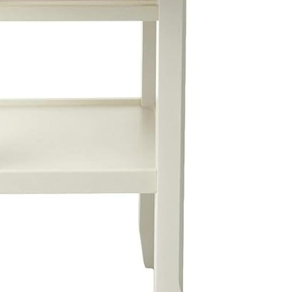 40" Cream Wood Rounded Drop Leaf Bar Table. Bar & restaurant table isolated on a plain white background, finished in cream wood.