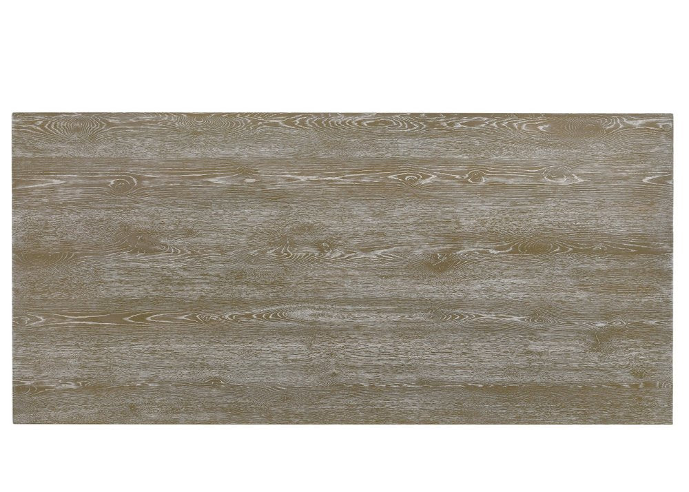 84" Gray Wood Double Pedestal Base Dining Table