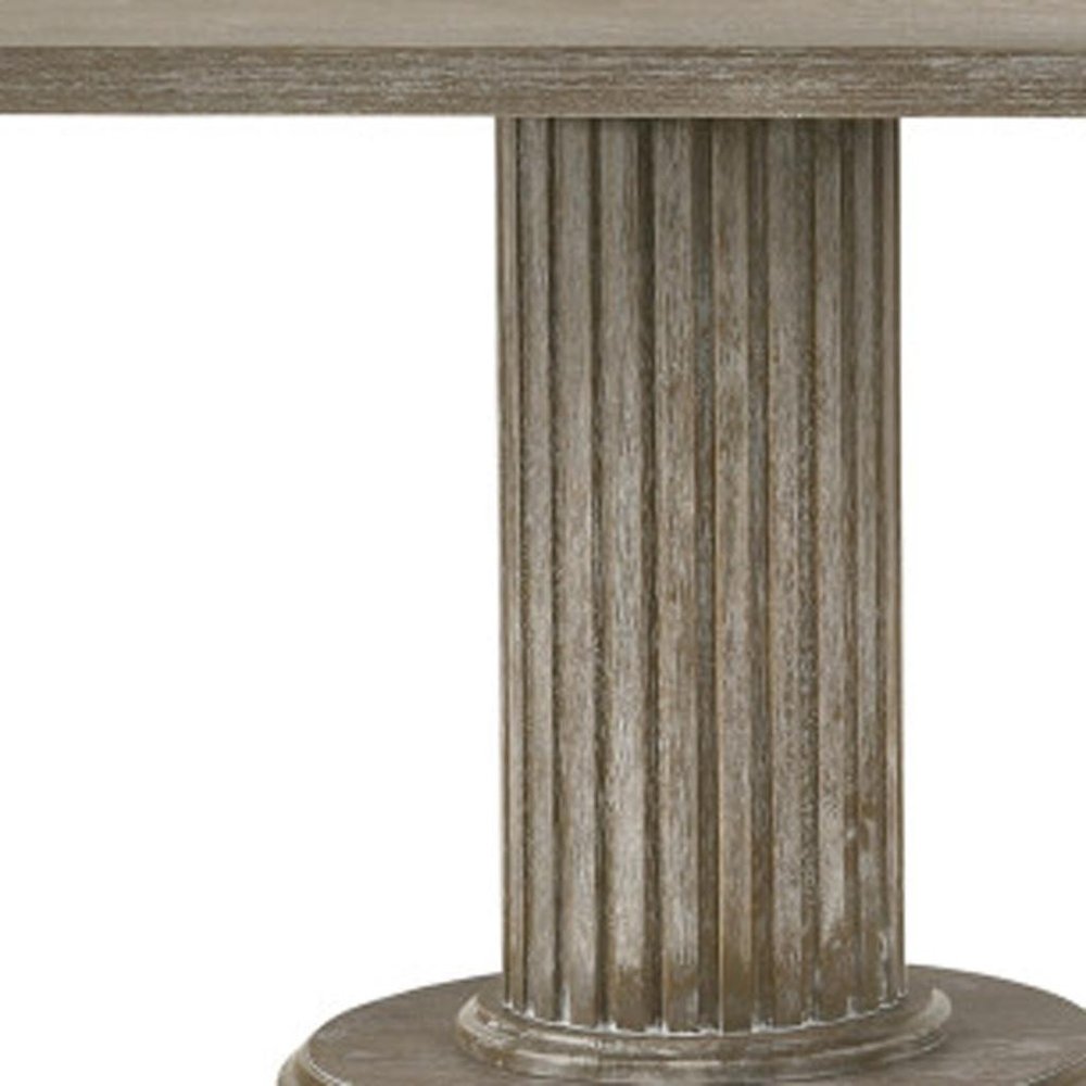 84" Gray Wood Double Pedestal Base Dining Table