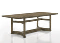 88" Oak Wood Trestle Base Dining Table on a white background