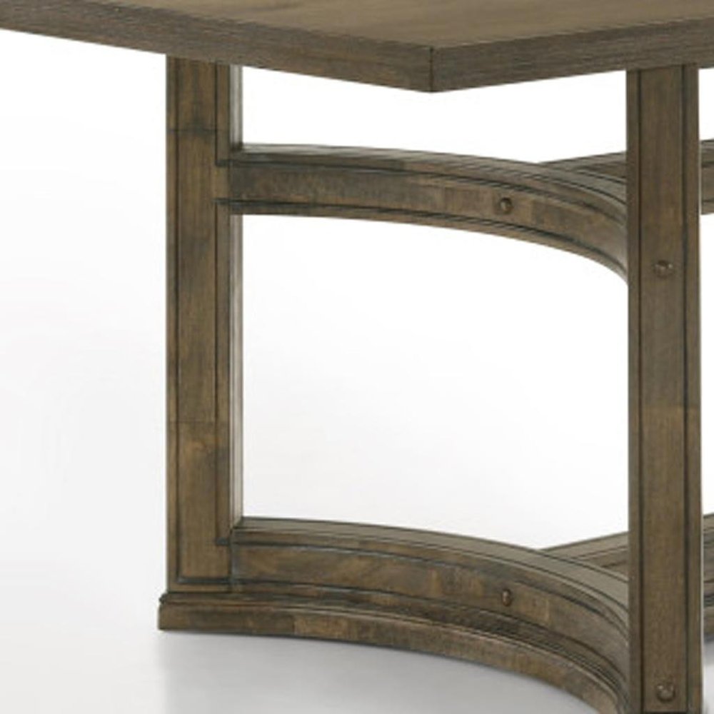 88" Oak Wood Trestle Base Dining Table
