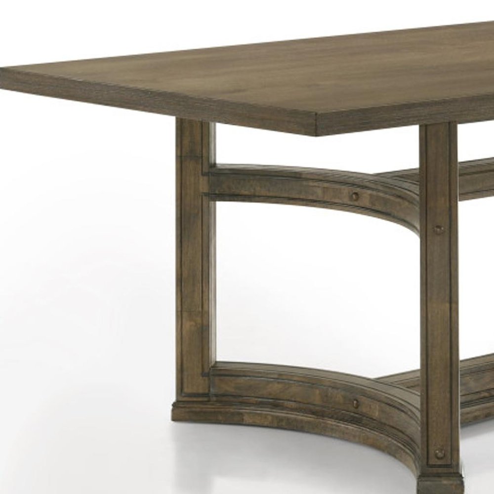 88" Oak Wood Trestle Base Dining Table