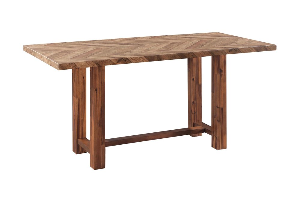 71" Brown Solid Wood Rectangular Bar Table on a white background