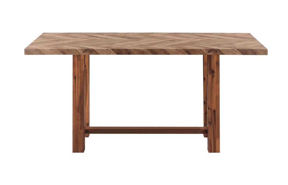 71" Brown Solid Wood Rectangular Bar Table on a white background