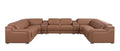 Chestnut Italian Leather Power Reclining U Shaped Ten Piece Corner Sectional With Console