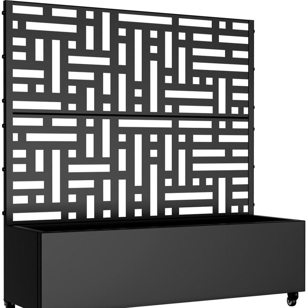 47" X 47" Black Metal Rectangular Planter Box