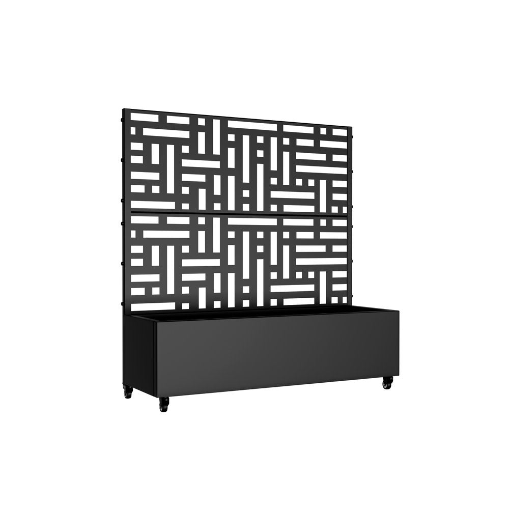 47" X 47" Black Metal Rectangular Planter Box