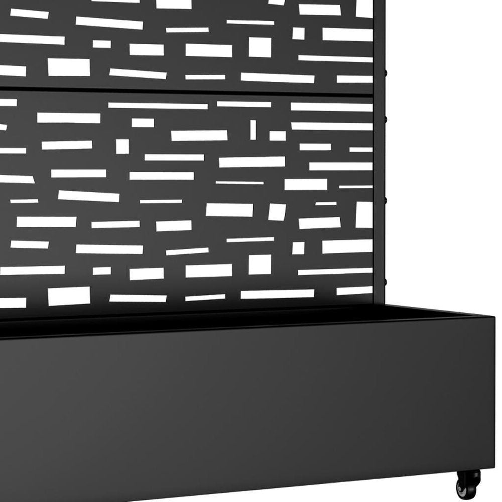 47" X 47" Black Metal Rectangular Planter Box