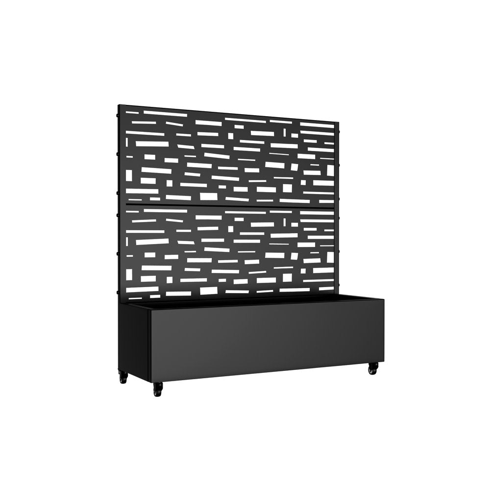 47" X 47" Black Metal Rectangular Planter Box