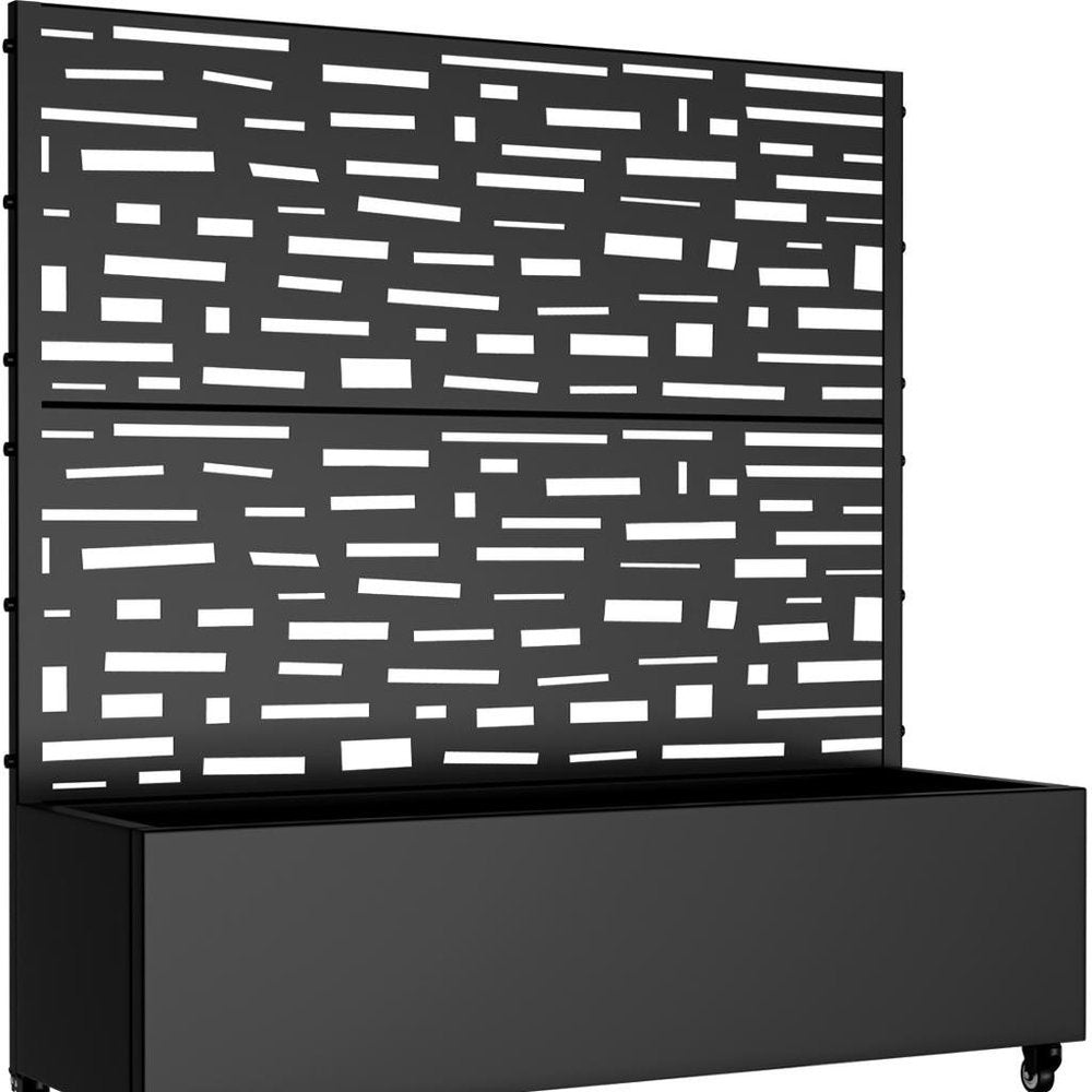 47" X 47" Black Metal Rectangular Planter Box