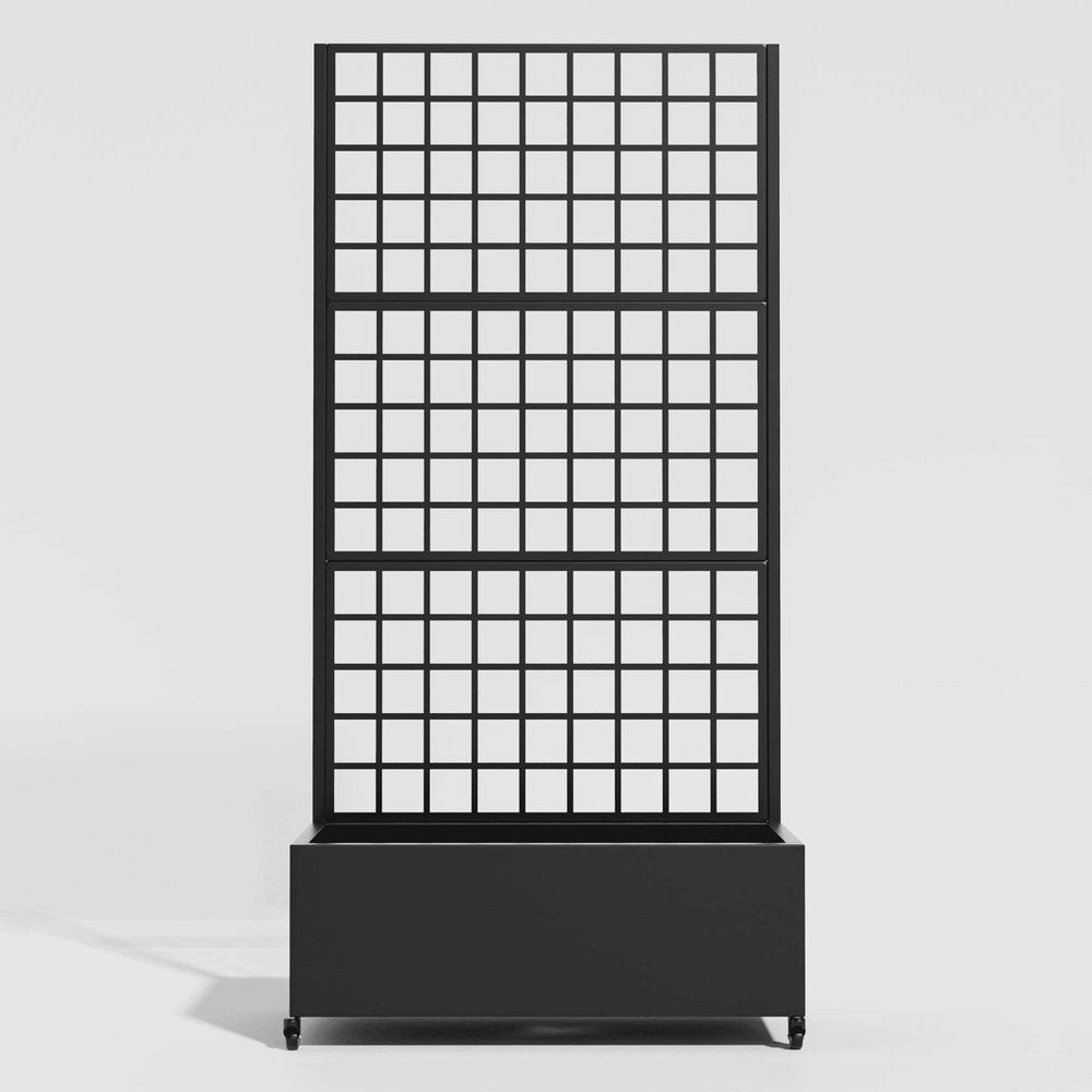 72" X 35" Black Metal Rectangular Planter Box