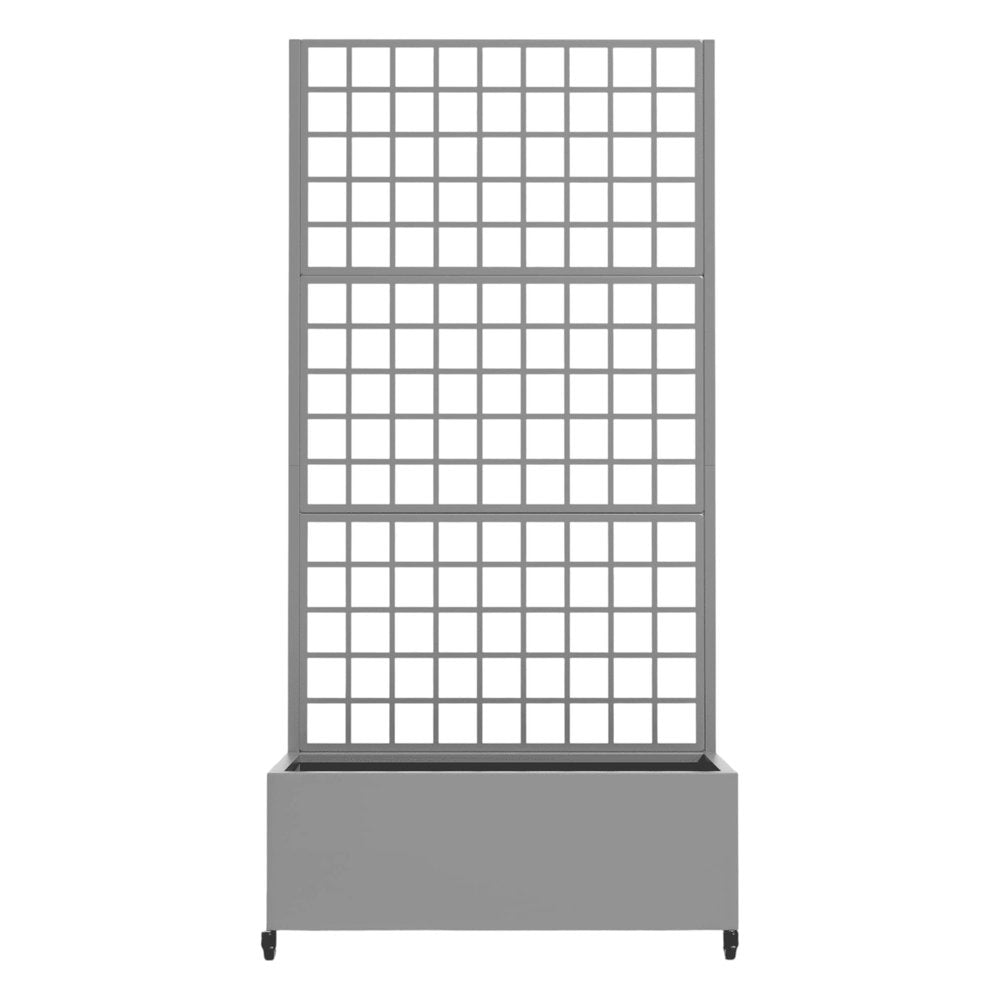 72" X 35" Gray Metal Rectangular Planter Box
