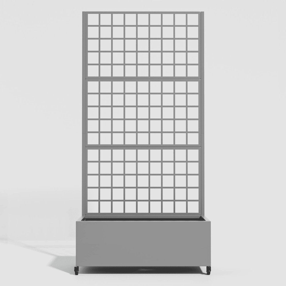 72" X 35" Gray Metal Rectangular Planter Box on a white background