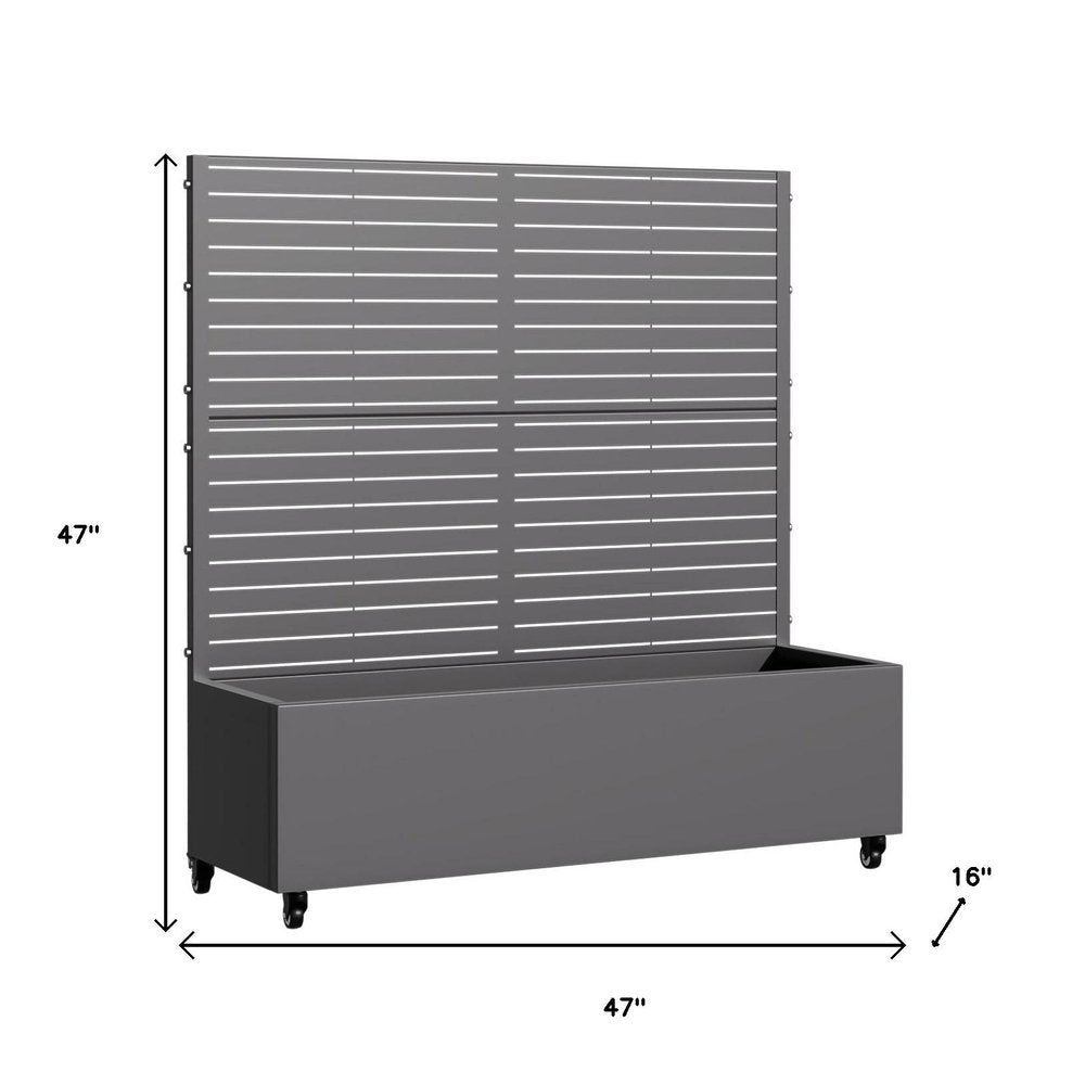 47" X 47" Gray Metal Rectangular Planter Box