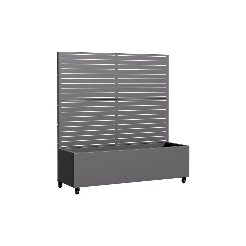 47" X 47" Gray Metal Rectangular Planter Box