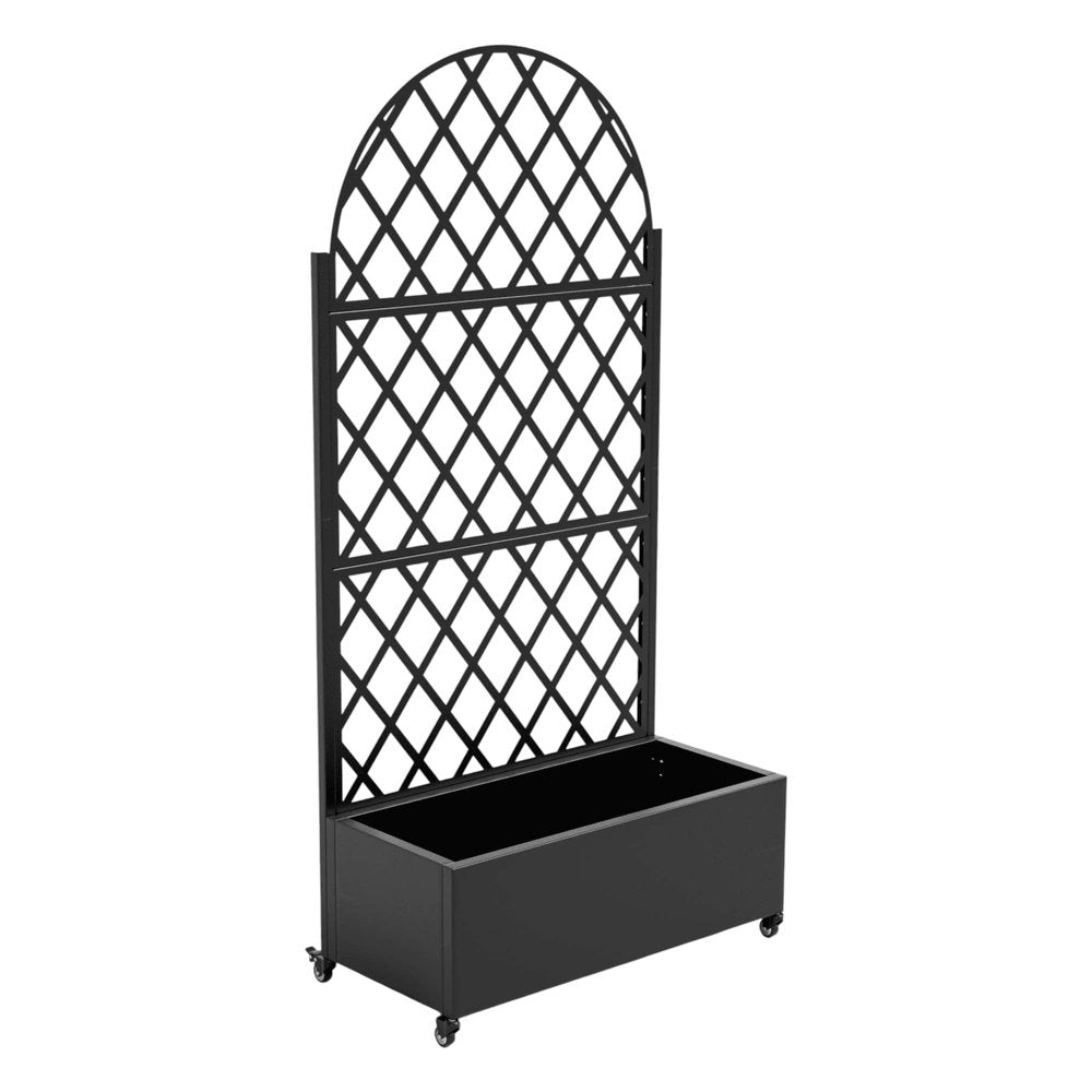 72" X 35" Black Metal Rectangular Planter Box