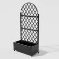 72" X 35" Black Metal Rectangular Planter Box