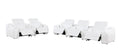Two Piece White Leather Five Person Seating Set - SKU 633998 on a white background
