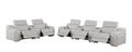 Two Piece Light Gray Leather Five Person Seating Set - SKU 633999 on a white background