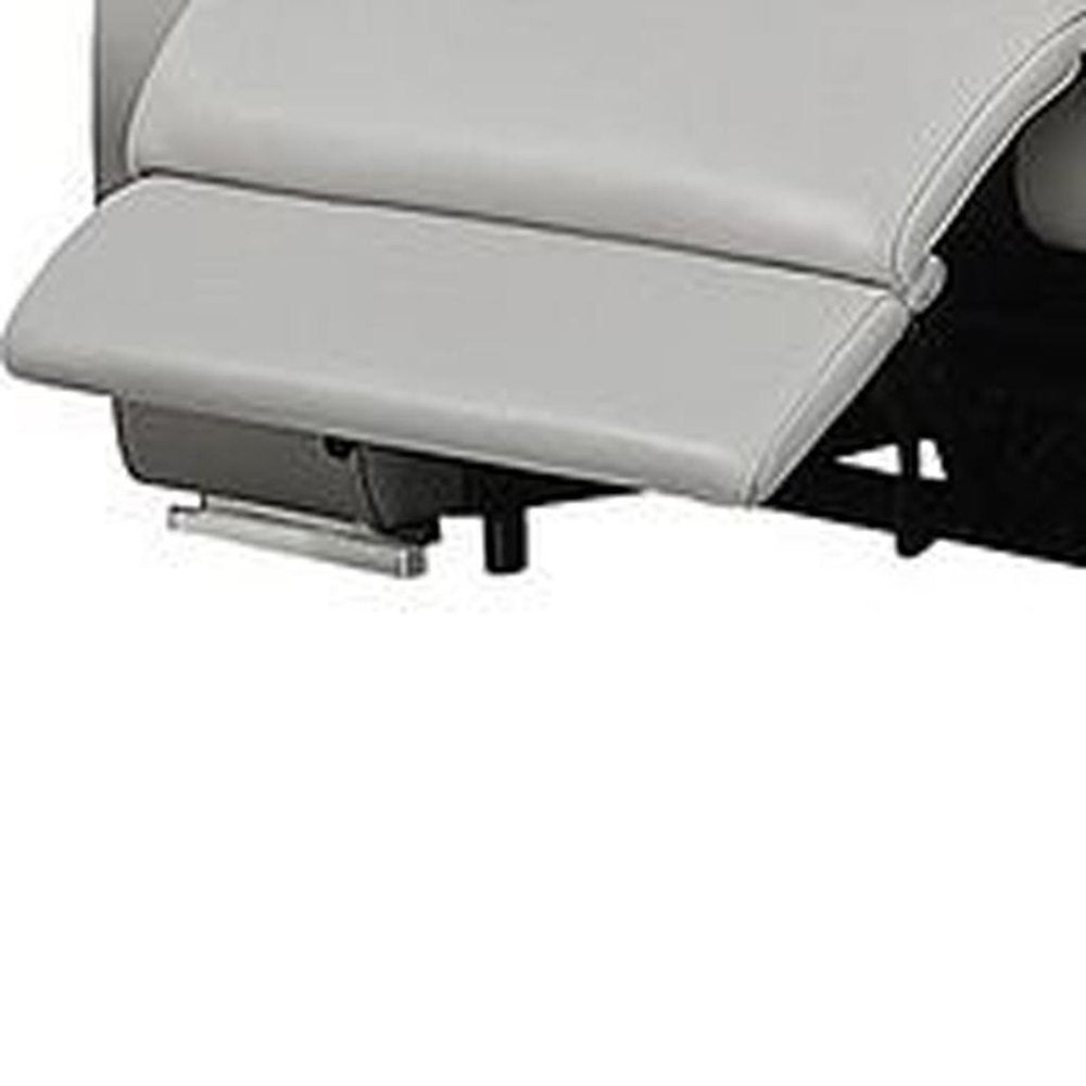 Two Piece Light Gray Leather Five Person Seating Set - SKU 633999
