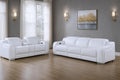 Two Piece White Leather Five Person Seating Set - SKU 634005