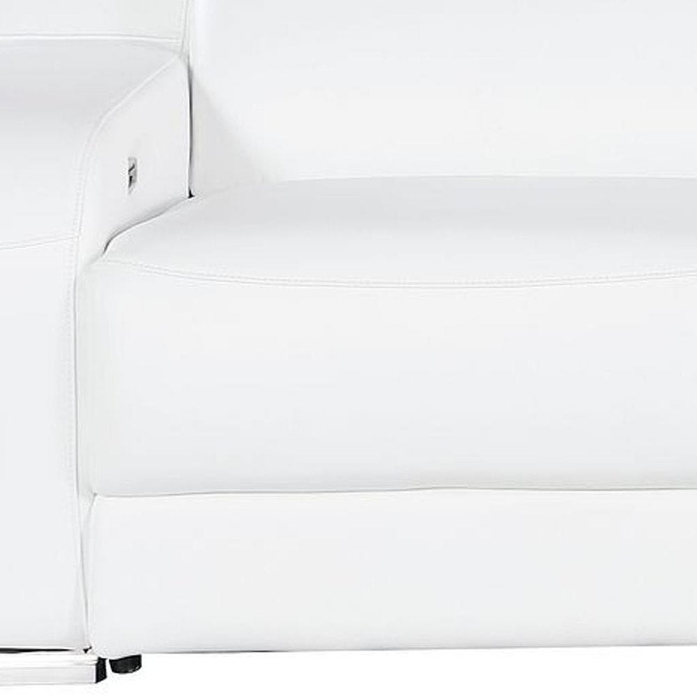Two Piece White Leather Five Person Seating Set - SKU 634005 on a white background