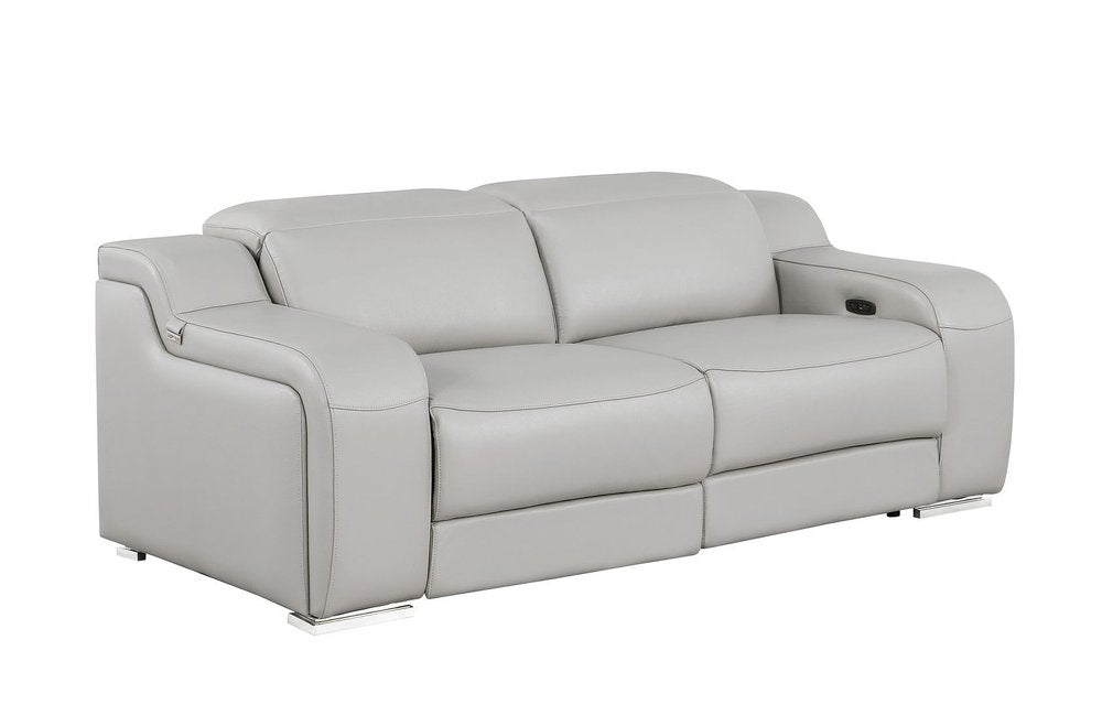 Three Piece Light Gray Leather Six Person Seating Set