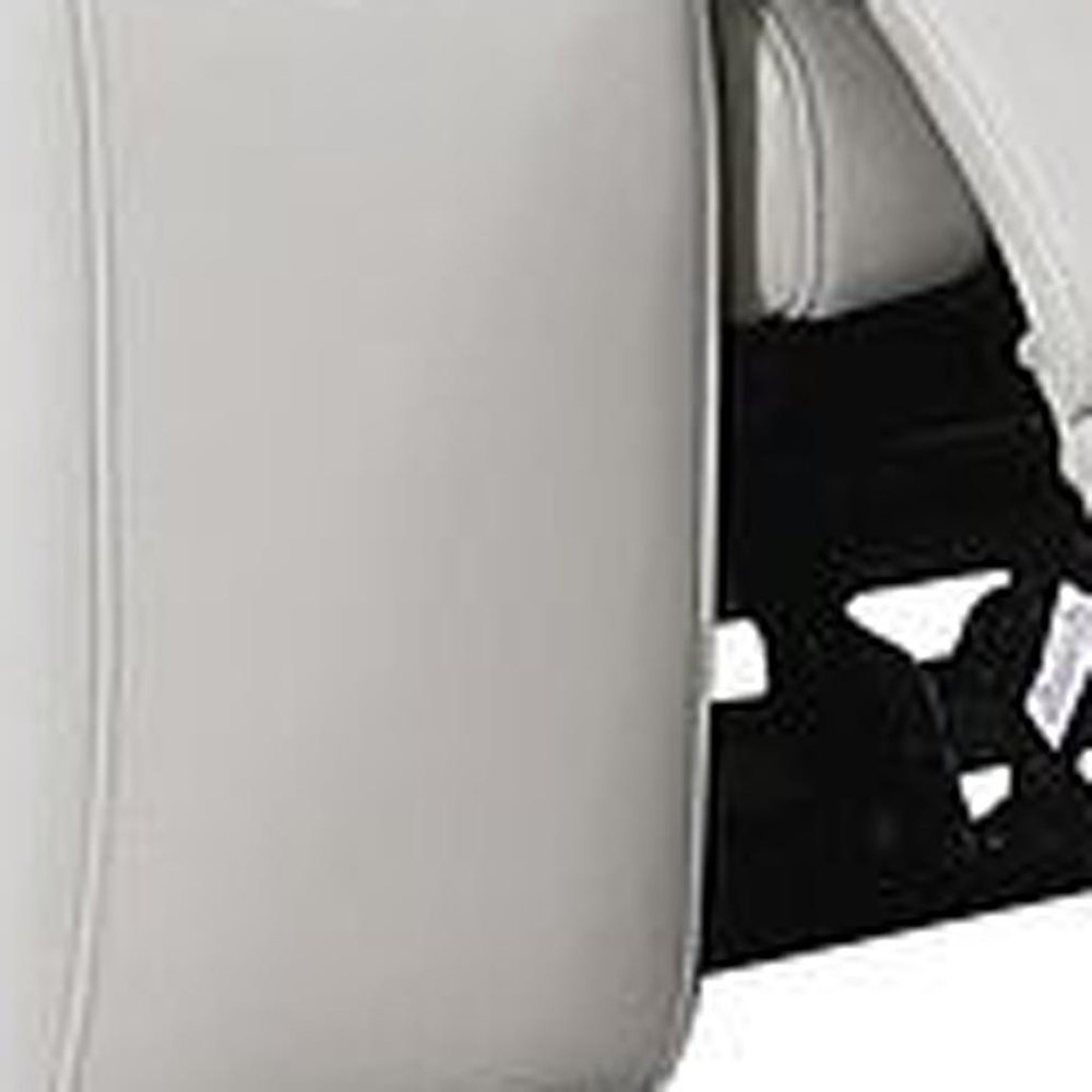 Two Piece Light Gray Leather Five Person Seating Set on a white background