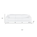 Two Piece White Leather Five Person Seating Set - 39.00" H x 103.00" W x 41.00" D on a white background