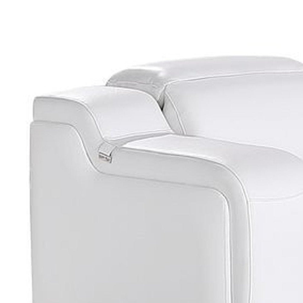 Three Piece White Leather Six Person Seating Set