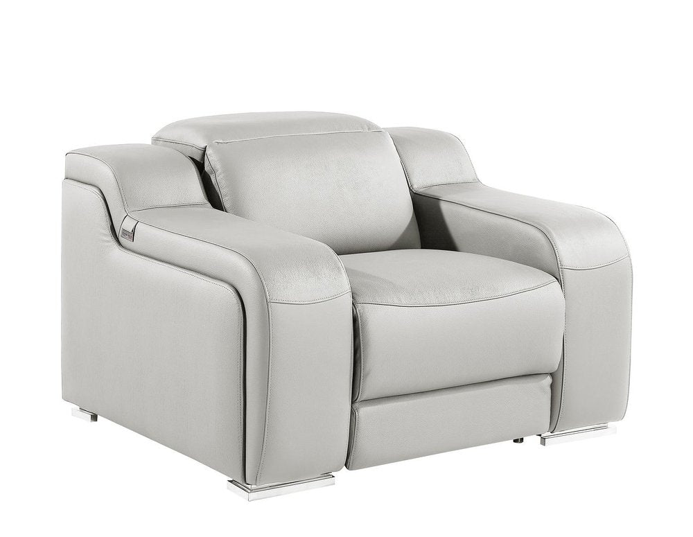 Three Piece Light Gray Leather Six Person Seating Set