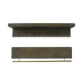 Set Of Two Brown Wood Wall Mounted Accent Shelves With Hooks on a white background