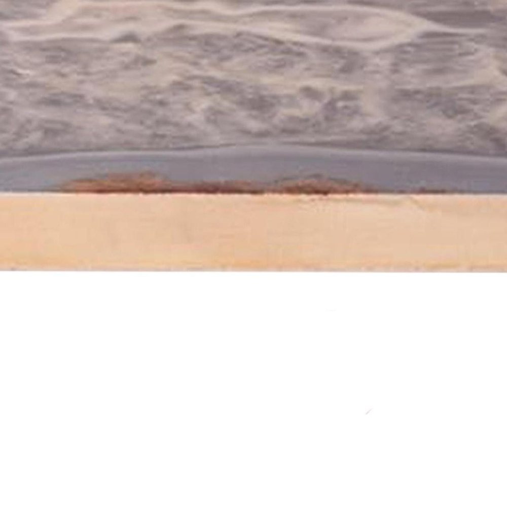 36" Gray And Natural Wood Agate Pattern Wall Mount Accent Shelf. Wall mounted shelve in gray wood.