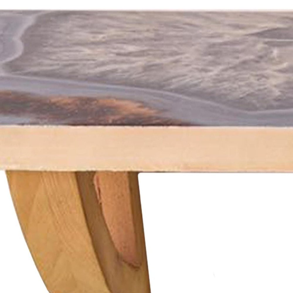 36" Gray And Natural Wood Agate Pattern Wall Mount Accent Shelf. Wall mounted shelve in gray wood.