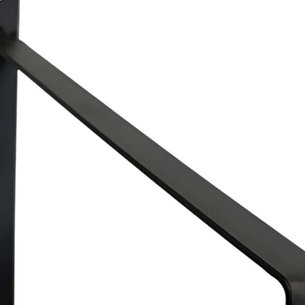 8" Set Of Two Black Metal Wall Mounted Shelf Brackets on a white background