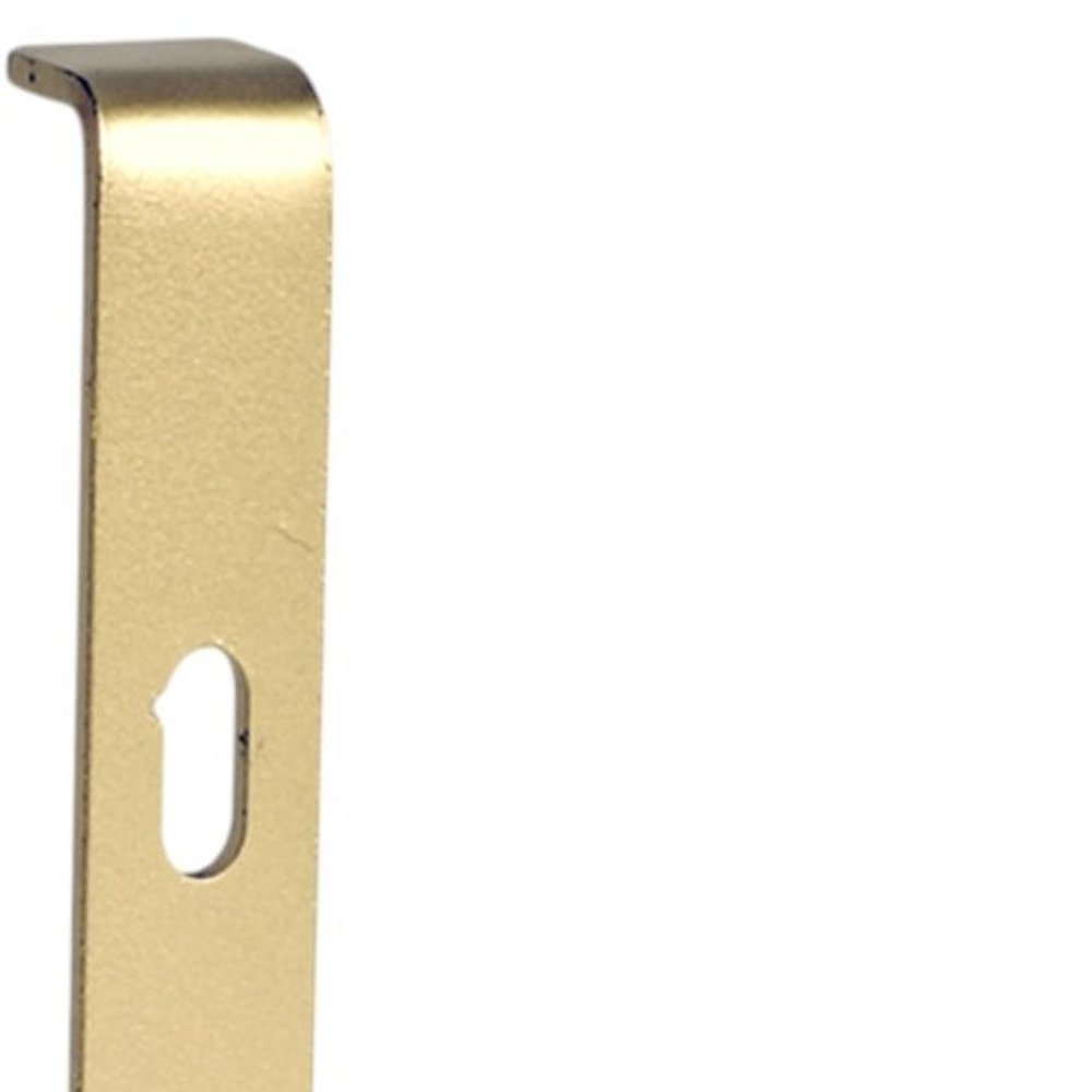 7" Set Of Two Gold Metal Wall Mounted Shelf Brackets on a white background