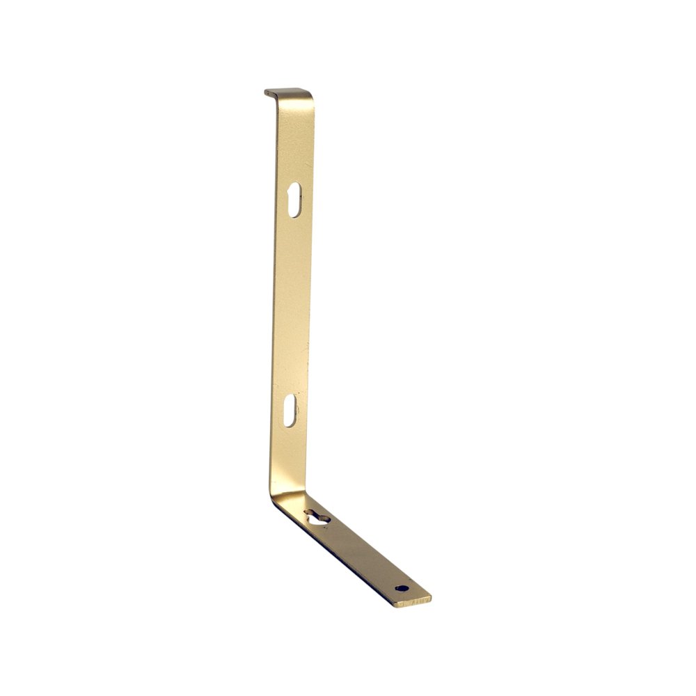 7" Set Of Two Gold Metal Wall Mounted Shelf Brackets on a white background