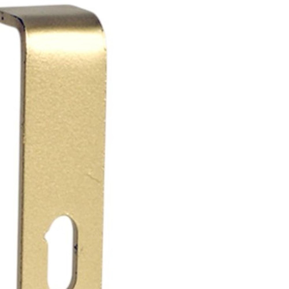 7" Set Of Two Gold Metal Wall Mounted Shelf Brackets on a white background
