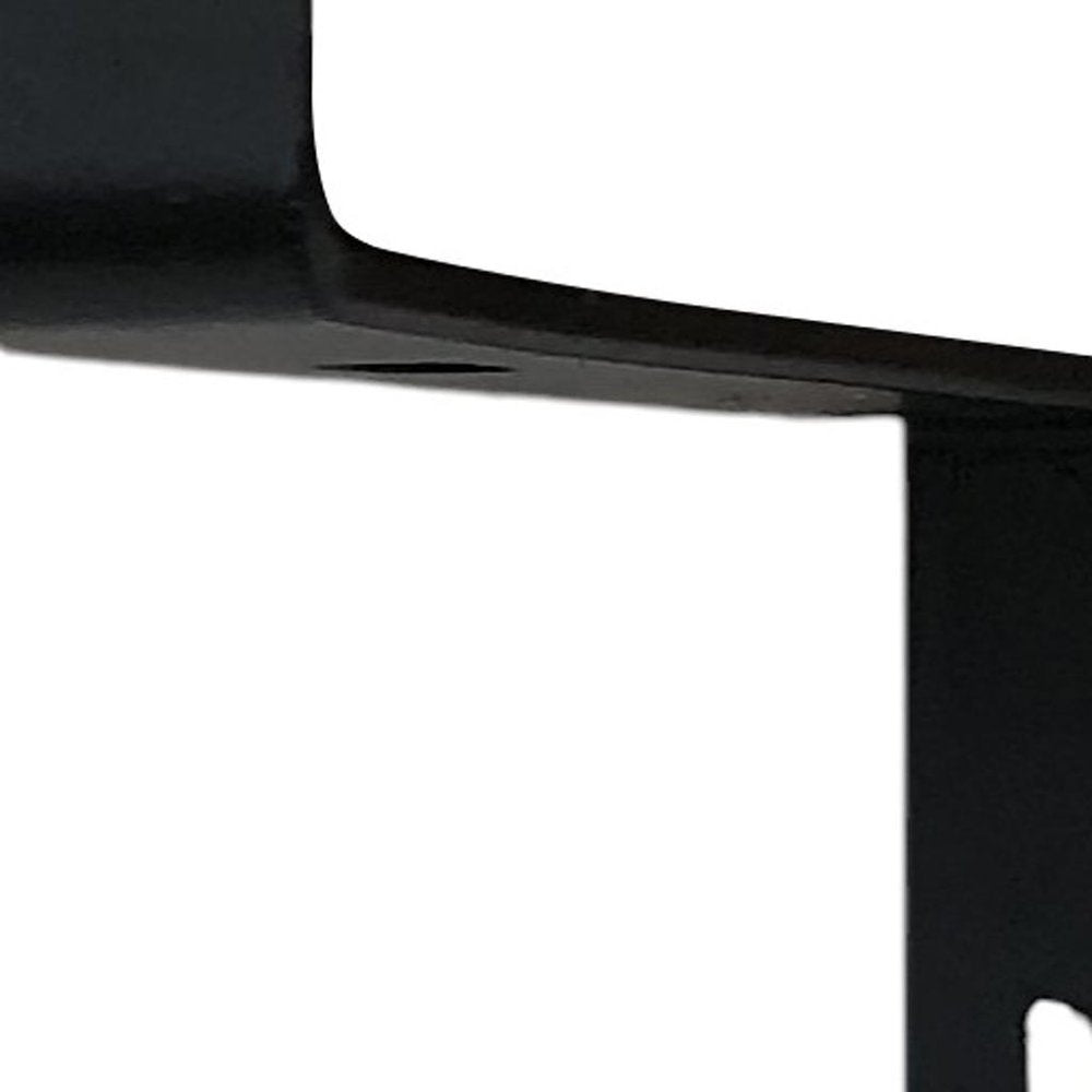 7" Set Of Two Black Metal Wall Mounted Shelf Brackets - 8.25" H x 6.5" W x 0.75" D on a white background