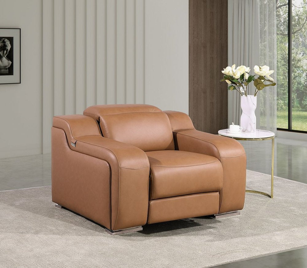 41" Black Italian Leather Wall Hugger Recliner With USB